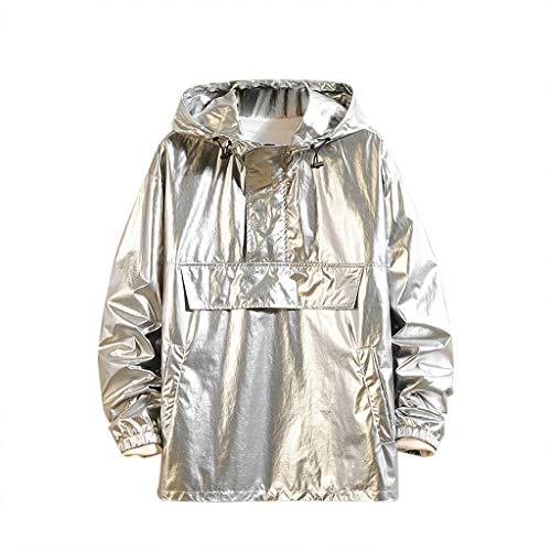 Overdose Sudadera con Capucha para Hombre Chaqueta Moto Hombre Chaqueta Largo Elegante Abrigo Brillante 2019 Top Estilo Hip Hop Outfit De Grande Tamaño Hombre Joven