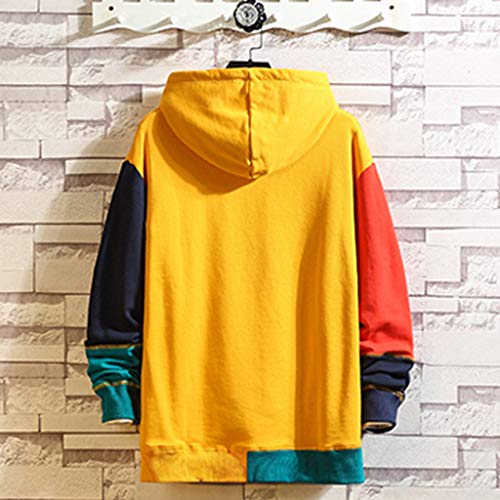 Overdose Sudadera Hombres Patchwork Slim Fit Hoodie OtoñO Moda Outwear Nueva Blusa Adolescente Top 2018 Sudadera (Large, Naranja)