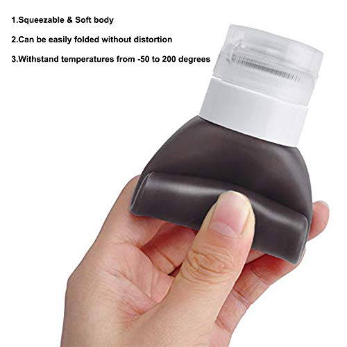 O'woda Set de Botella de Viaje,TSA Aprobado, FDA Certified BPA Free,Rellenable y a Prueba de Fugas Botella de Viaje de Silicona para Crema,Champús,Lociones y Artículos de Tocador(Negro+Blanco)