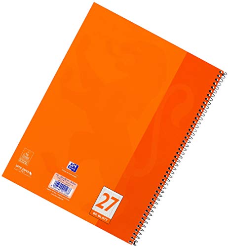 Oxford 100050360 - Bloc (A4+, con líneas, con recuadro, 4 taladros, micro perforado, 80 hojas, lote de 10 unidades)