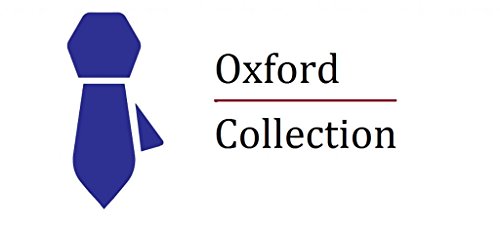 Oxford Collection Corbata de hombre, Pañuelo de Bolsillo y Gemelos Azul - 100% Seda - Clásico, Elegante y Moderno - (Caja y Conjunto de Regalo, ideal para una boda, con un traje, en la oficina.)