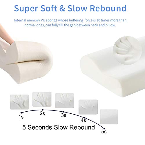 Oxford Street Almohada Viscoelastica,3D Malla Memory Foam Almohada Ergonómica Almohada Cervical con Altura Ajustable,Ortopedica Diseño Terapéutico Reduce Dolores Cuello para Todos Durmientes [60×35CM]