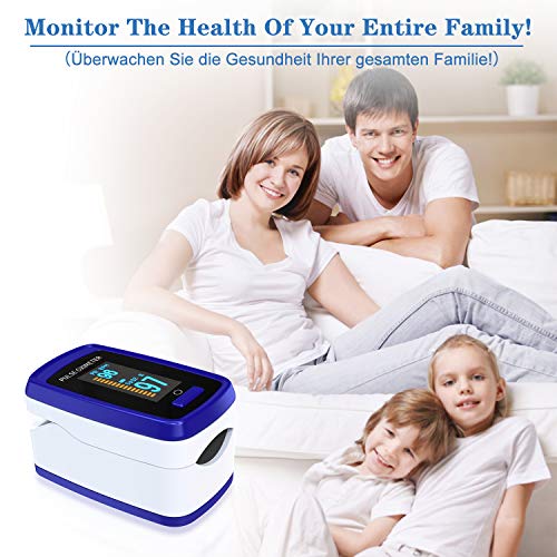 Oxímetro de pulso para dispositivo de medición de oxígeno del dedo, Pulse Oximetro el dispositivo de medición de dedo mide la frecuencia del pulso de saturación de oxígeno, oxímetro con pantalla OLED