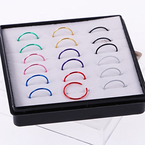P Prettyia 18pcs Acero Falso Labio Nariz Hélice Cartílago Aro Anillo No Piercing