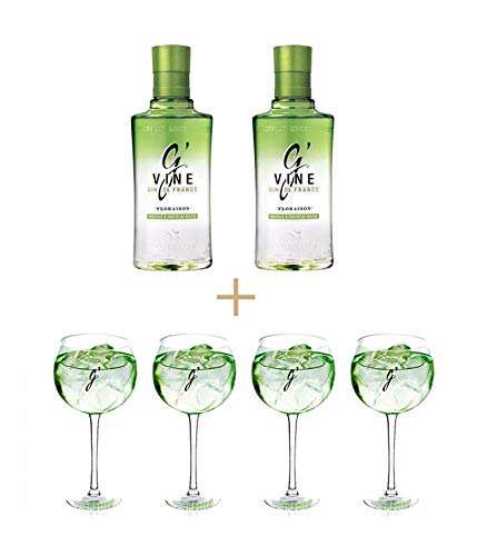 Pack 2 Botellas Gin GVine Floraison 70cl + Regalo 4 Copas exclusivas