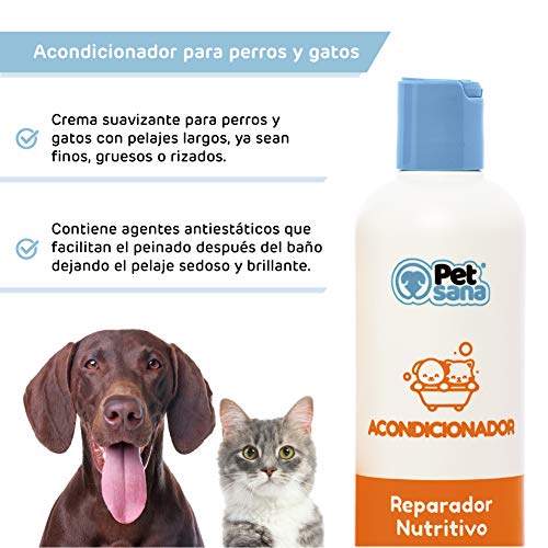 Pack Champu Perro Pelo Blanco + Acondicionador suavizante intensificador de Color Brillo Espectacular para Razas como Caniche, West Highland Terrier, Sky Terrier para Perros con Tonos claros