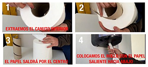 Pack de 12 rollos de papel secamanos MINI mecha Clim Profesional®. Papel extrablanco de 2 capas y precortado