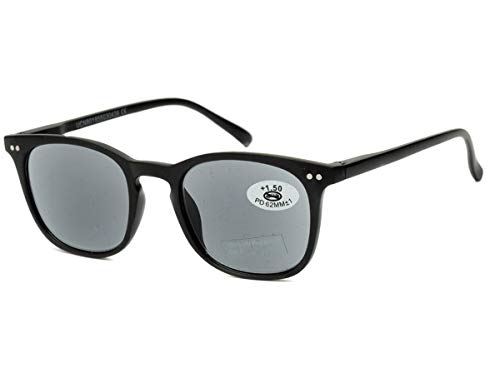 Pack de 4 Gafas de Lectura de Sol Vista Cansada Presbicia con Protección UV 100%, Graduadas Dioptrías +1.00 hasta +3.50, Montura de Pasta, Bisagras de Resorte, Unisex (+250 (836))