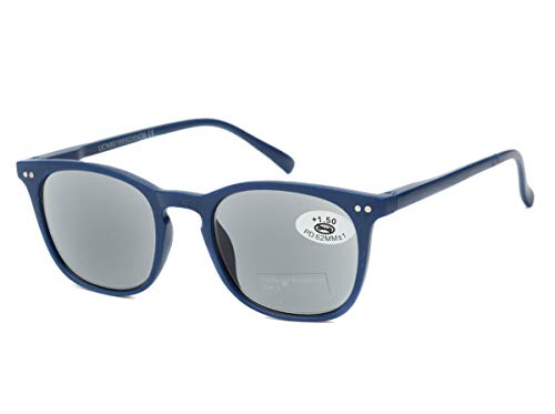 Pack de 4 Gafas de Lectura de Sol Vista Cansada Presbicia con Protección UV 100%, Graduadas Dioptrías +1.00 hasta +3.50, Montura de Pasta, Bisagras de Resorte, Unisex (+250 (836))