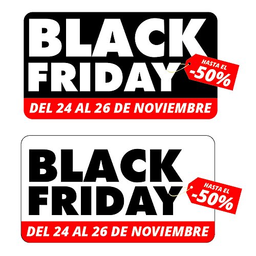 Pack de Vinilo reposicionable de dos Adhesivos Black Friday | Personaliza el descuento | Cartel Black Friday | Pegatina adhesiva Black Friday (80x40cm cada Pegatina)