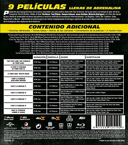 Pack: Fast & Furious 1-8 + Hobbs & Shaw (BD) [Blu-ray]