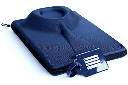 Packshi® - Funda rígida de Viaje para Camisas con Almohadilla DE Plegado de Doble Cara. La ÚNICA Funda Que Permite Plegar Camisas sin dejarlas Arrugadas. (Azul Marino)