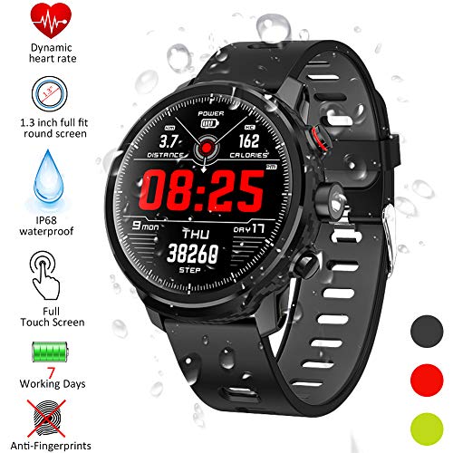 Padgene Smartwatch Reloj Inteligente Impermeable IP68 con Múltiples Modos de Deportes, Fitness Tracker, Monitor de Dormir, Notificación de Llamada y Mensaje para Android e iOS (Negro)