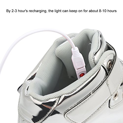 Padgene Unisex Zapatillas LED para Hombre Mujere con Luces (7 Colores) USB Carga Zapatos de Deporte