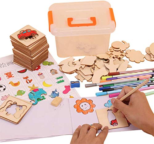 Paelf Los niños pequeños aprenden a elaborar un Conjunto de Herramientas para Colorear Graffiti, Colorear, Dibujar y Pintar los Juguetes educativos Plantilla Creativa,a