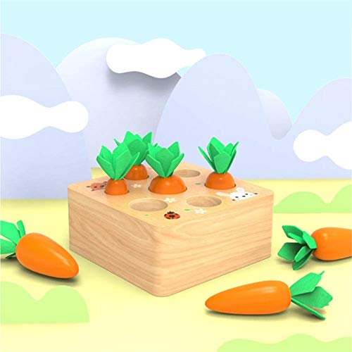 Paelf Madera de la simulación tapón de Lucha Juguete del tirón de Zanahoria Juego de educación de la Primera Infancia Juguetes educativos sensoriales de los niños,a