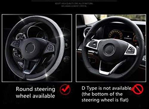 Pahajim Cubierta Del Volante Del Coche Shining Antideslizante Lindo Para Diamantes Colección De Moda y Elegante Mujeres(Negro-Blanco) …