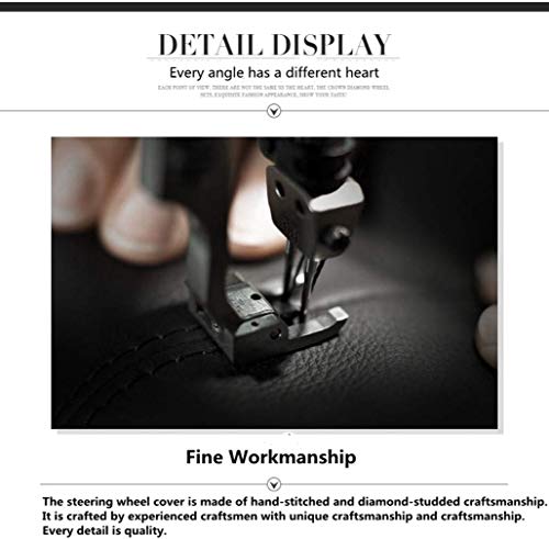 Pahajim Cubierta Del Volante Del Coche Shining Antideslizante Lindo Para Diamantes Colección De Moda y Elegante Mujeres(Negro-Blanco) …