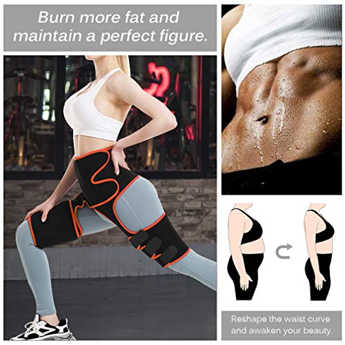Pahajim Fajas Reductoras Adelgazantes Mujer Hombre Waist Trainer, 3 en 1 Cinturón Lumbar Abdominal/Soporte para Muslos/Levanta Caderas