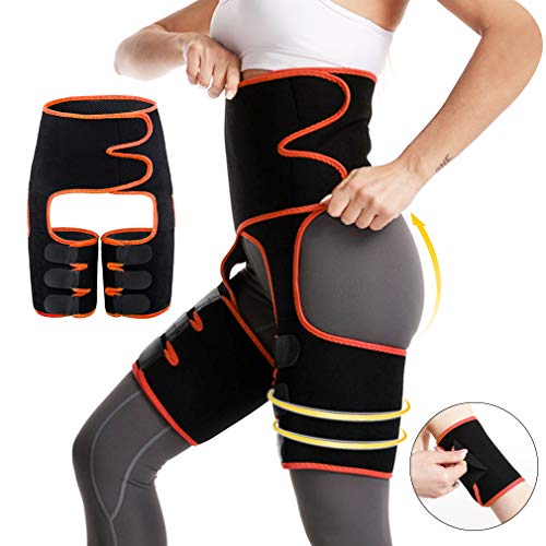 Pahajim Fajas Reductoras Adelgazantes Mujer Hombre Waist Trainer, 3 en 1 Cinturón Lumbar Abdominal/Soporte para Muslos/Levanta Caderas