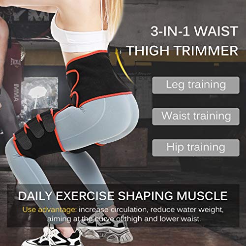 Pahajim Fajas Reductoras Adelgazantes Mujer Hombre Waist Trainer, 3 en 1 Cinturón Lumbar Abdominal/Soporte para Muslos/Levanta Caderas