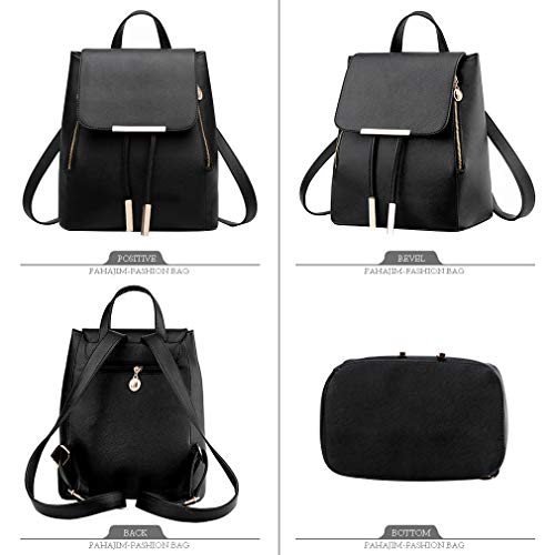 Pahajim Moda Bolso Mochila Mujer Casual Elegante Mochila Portátil de Cuero PU Bolsa Mujer Casual para Escuela, Oficina, Viajes
