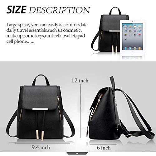 Pahajim Moda Bolso Mochila Mujer Casual Elegante Mochila Portátil de Cuero PU Bolsa Mujer Casual para Escuela, Oficina, Viajes