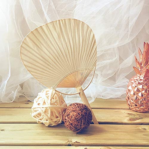 Pai Pai Bambú Marfil - Pai Pai Abanicos Madera Bambú Rafia Chinos Baratos para Detalles de Bodas Invitadas