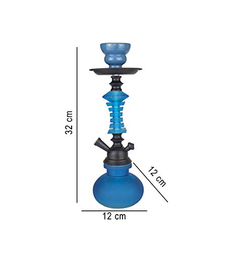 PAIDE P Cachimba de diseño Premium - 27cm - Shisha Cristal - Kit de iniciación Premium (Azul)