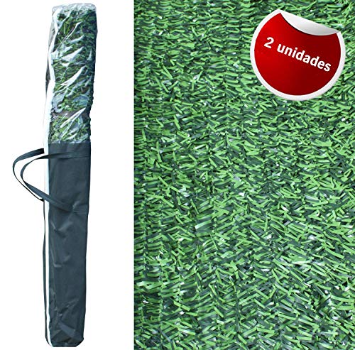 Pal Ferretería Industrial 2 Rollos de seto Artificial ignífugo Verde de ocultación 3x1m