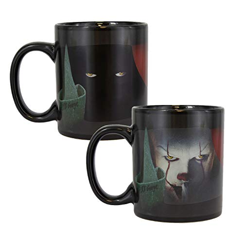 Paladone Pennywise Taza de café y té de color caliente, bebidas sensibles, color y diseño que cambia cuando hace calor, Stephen King's IT, regalo para todas las edades, cerámica