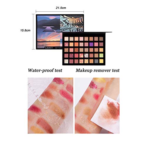 Paleta de sombras de ojos 40 colores Brillo altamente pigmentado y brillo metálico mate Paletas de maquillaje de ojos brillantes Polvo liso colorido impermeable para regalo de mujer