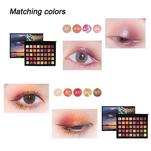 Paleta de sombras de ojos 40 colores Brillo altamente pigmentado y brillo metálico mate Paletas de maquillaje de ojos brillantes Polvo liso colorido impermeable para regalo de mujer