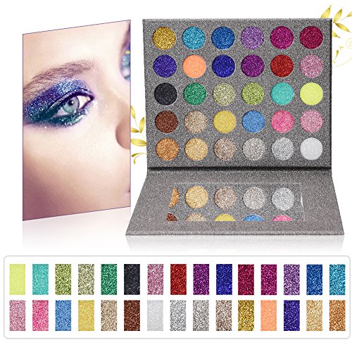 Paleta de sombras de ojos con purpurina prensada en 30 colores minerales pigmentados laminados de larga duración brillante en polvo paleta de sombra de ojos impermeable kit de maquillaje