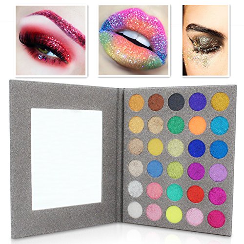 Paleta de sombras de ojos con purpurina prensada en 30 colores minerales pigmentados laminados de larga duración brillante en polvo paleta de sombra de ojos impermeable kit de maquillaje