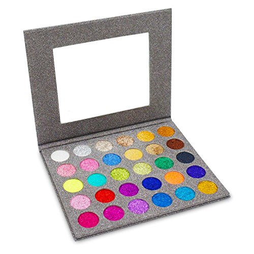 Paleta de sombras de ojos con purpurina prensada en 30 colores minerales pigmentados laminados de larga duración brillante en polvo paleta de sombra de ojos impermeable kit de maquillaje