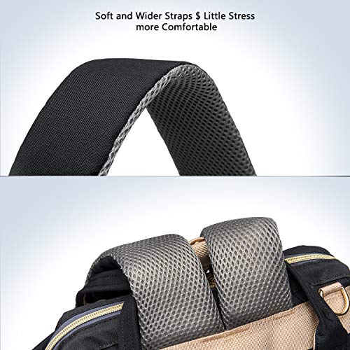 Pañal Bolso Mochila, Bolso de Viaje Gran Capacidad Impermeable Bolsos Cambiadores Multifunción para Cuidado de Bebé y Mamá viajes con Cambiador y Ganchos Carrito Bebé (negro2)