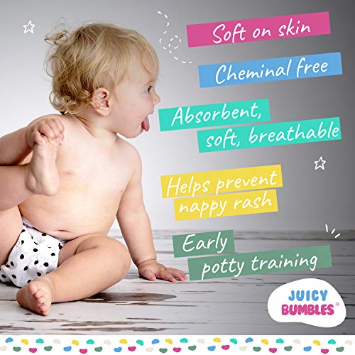 Pañales Lavables de Bambú – Pañal de Tela Reutilizables Ecológicos + Rellenos Insertos de Bambú + Rollo de Toallas Desechables de Bambú + Bolsa de Transporto - Tamaño Ajustable Recién Nacido a 3 años