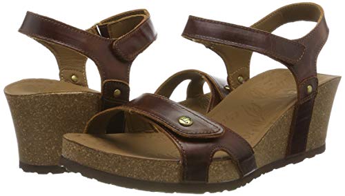 Panama Jack Julia Clay, Sandalia con Pulsera para Mujer, Marrón (Cuero B1), 37 EU