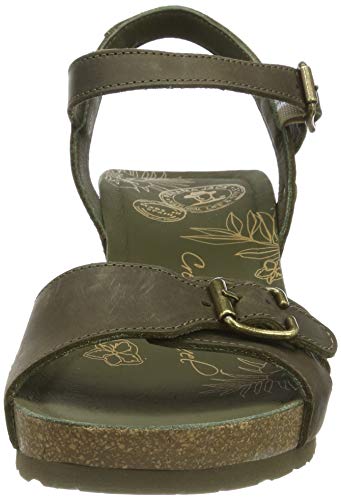 Panama Jack Valentine Basics, Sandalia con Pulsera para Mujer, Verde (Kaki B4), 38 EU