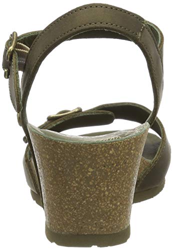 Panama Jack Valentine Basics, Sandalia con Pulsera para Mujer, Verde (Kaki B4), 38 EU