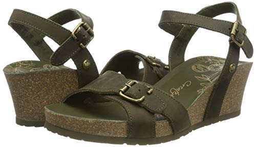 Panama Jack Valentine Basics, Sandalia con Pulsera para Mujer, Verde (Kaki B4), 38 EU