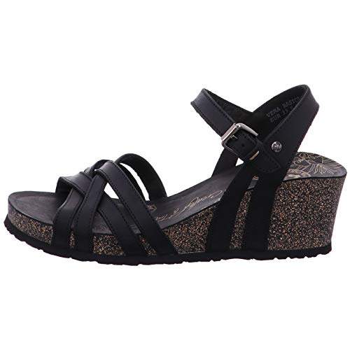 Panama Jack Vera Basics, Sandalia con Pulsera para Mujer, Negro (Negro B1), 39 EU