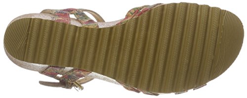 Panama Jack Vera Cork, Sandalia con Pulsera para Mujer, Rojo (Rojo B1), 36 EU