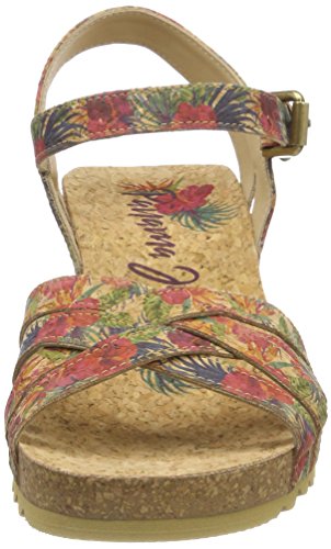 Panama Jack Vera Cork, Sandalia con Pulsera para Mujer, Rojo (Rojo B1), 36 EU