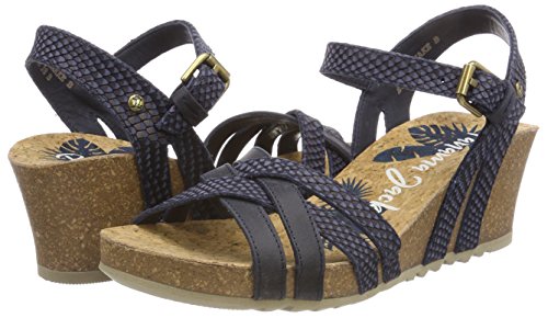 Panama Jack Vera Snake, Sandalia con Pulsera para Mujer, Azul (Marino B2), 37 EU