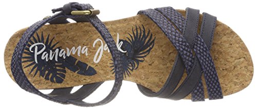 Panama Jack Vera Snake, Sandalia con Pulsera para Mujer, Azul (Marino B2), 37 EU