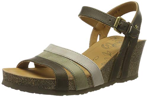 Panama Jack Vita Basics, Sandalia con Pulsera para Mujer, Verde (Kaki B5), 39 EU