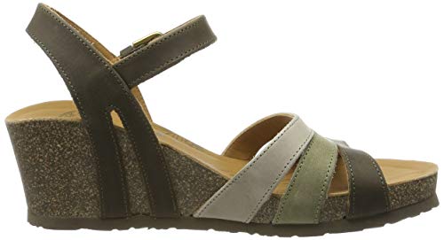 Panama Jack Vita Basics, Sandalia con Pulsera para Mujer, Verde (Kaki B5), 39 EU