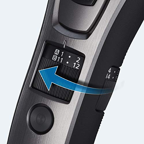 Panasonic ER-GB80-H503 - Cortador de Pelo y Barba Precisa Premium para Hombre (3 en 1, Recargable, Acero Inoxidable, Batería Larga Duración, 40 Ajustes, 3 Accesorios Incluidos) Gris Oscuro